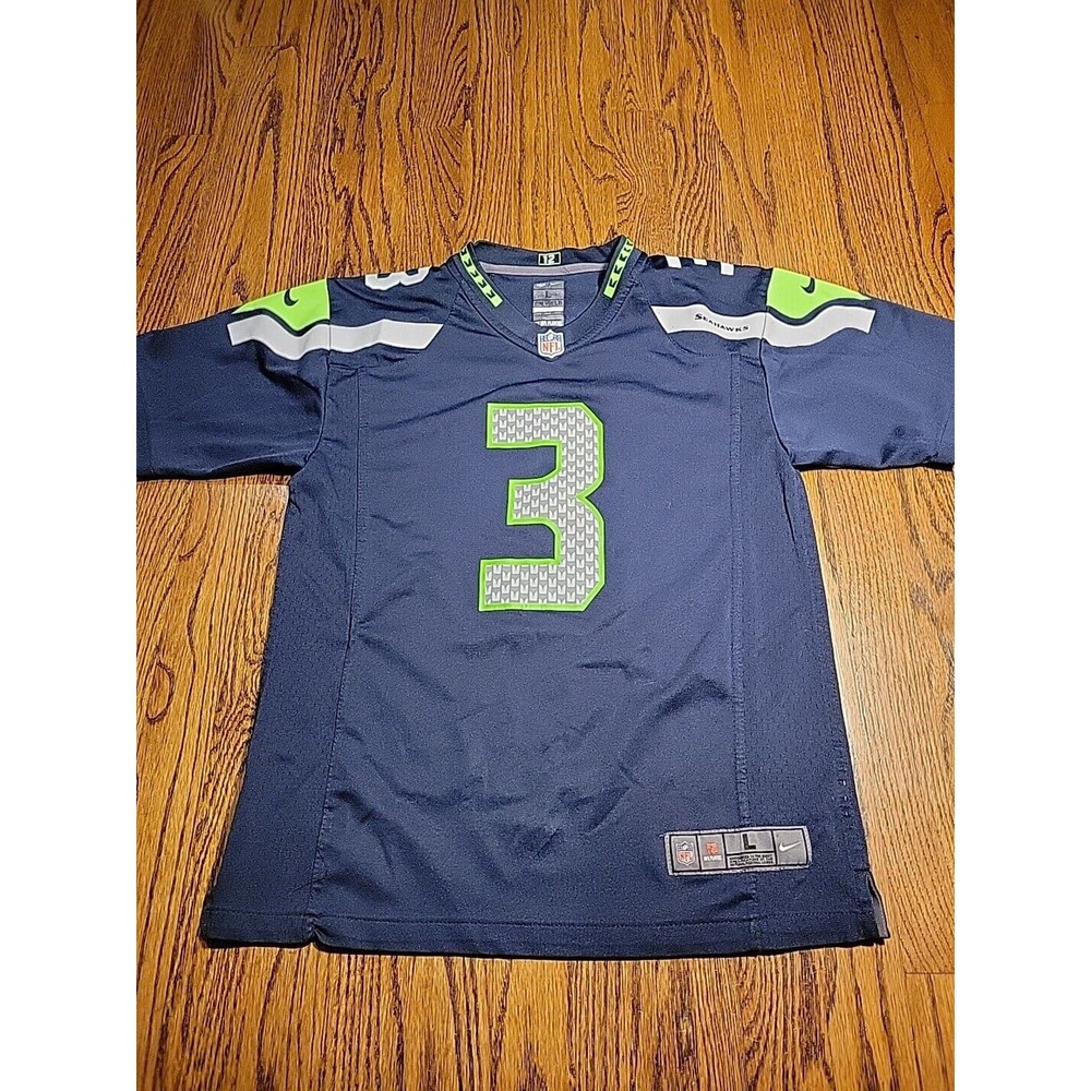 Nike Seattle Seahawks Russell Wilson #3 NFL Football Jersey Youth Size L 14-16 - Picture 9 of 13